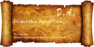 Dianiska Agnéta névjegykártya